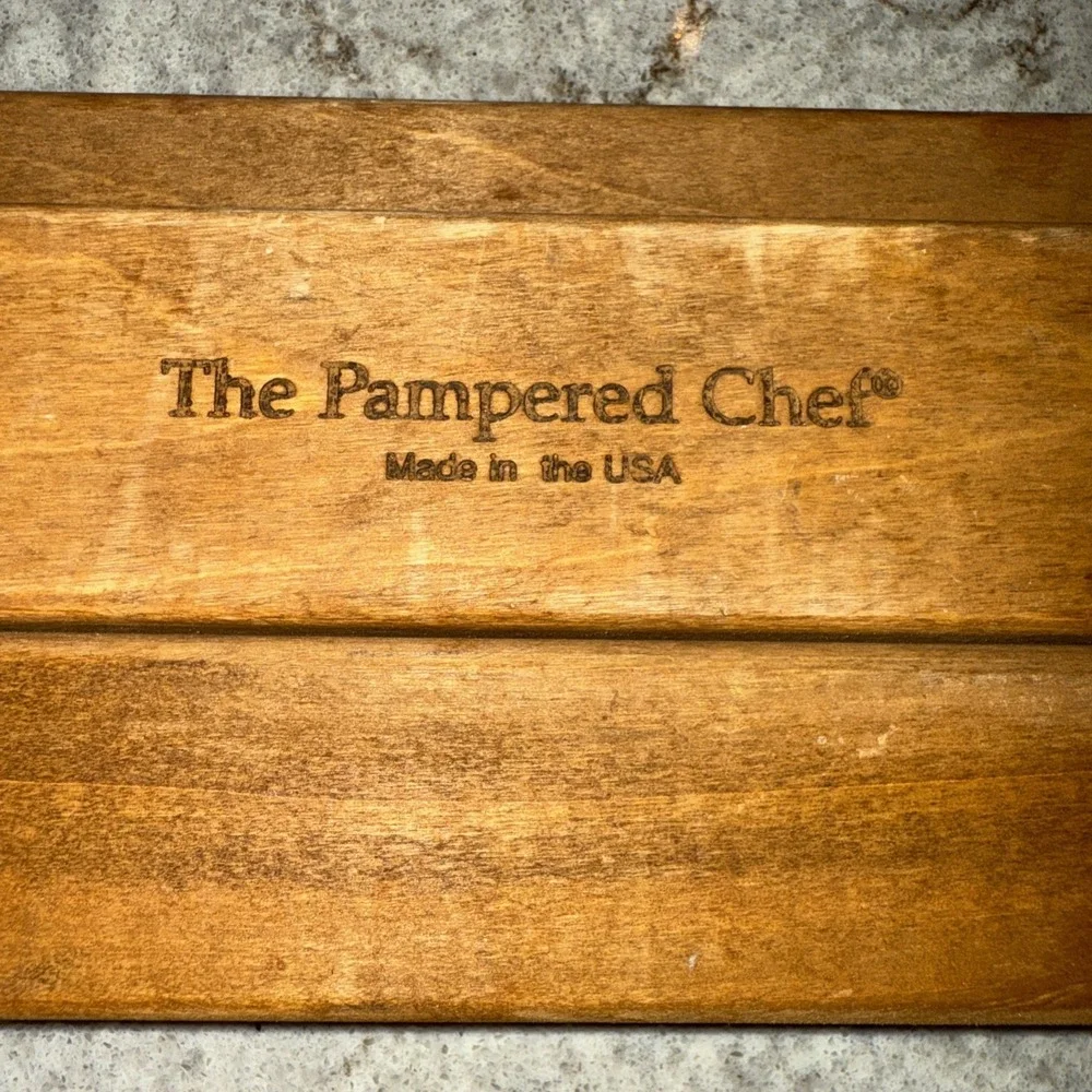Vintage Pampered Chef Wood Trivet Adjustable Casserole Cooling Stoneware Baking